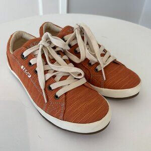 Taos Footwear Canvas Star Burst Sneakers in Orange